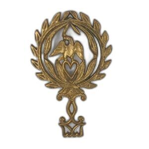 Eagle With Heart Solid Brass Trivet Pot Holder Hot Plate Wall Art Wall Decor
